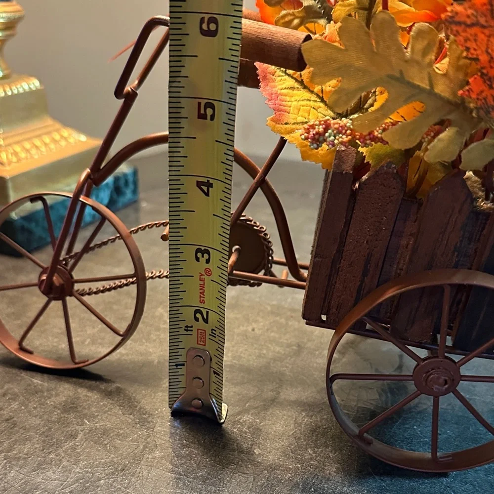Rustic Orange Floral Tricycle Accent - Unbranded